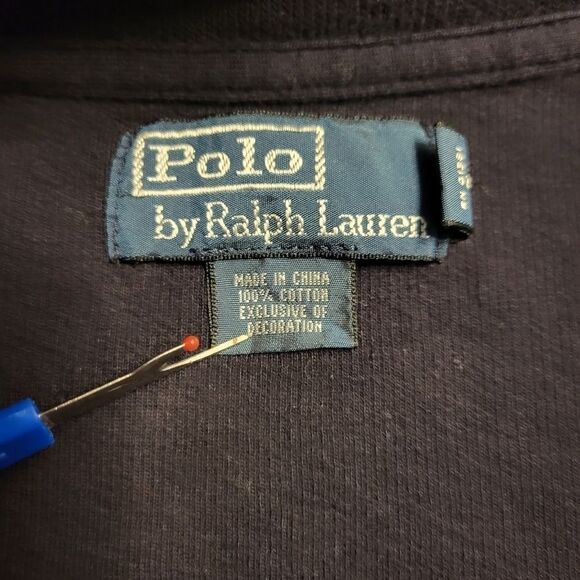 Polo Ralph Lauren Men's LT Dark Blue Quarter 1/4 Zip Sweater - Picture 8 of 9